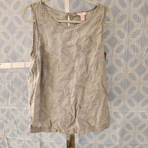 Linen Tank ST Tropez West, Linen Sleeveless Top Sz L